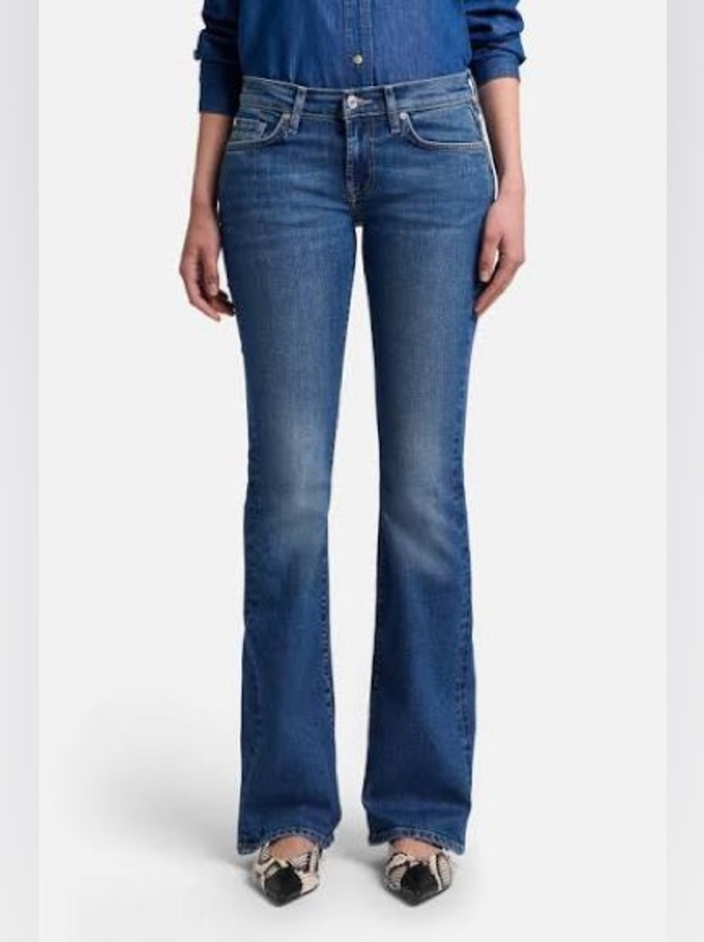 7 For All Mankind Original Bootcut Squiggle Jeans Dark Wash - Size 29